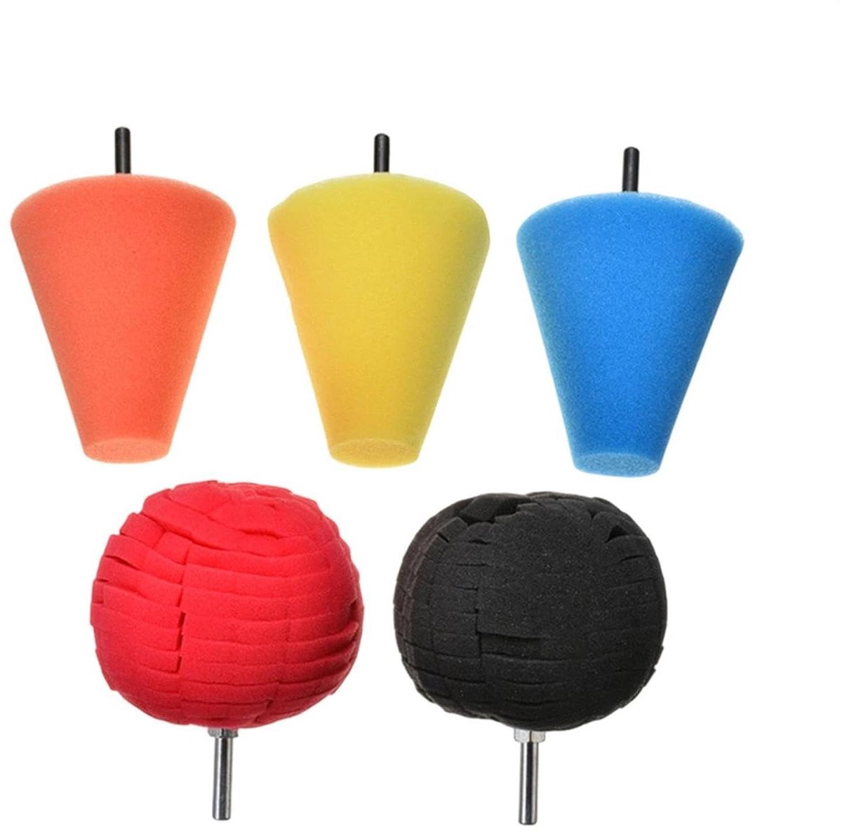 Polijstset Boormachines - Buffer Sponzen - Auto Onderhoud - Vijf Stuks Wasbaar - 25 x 16 x 8 cm