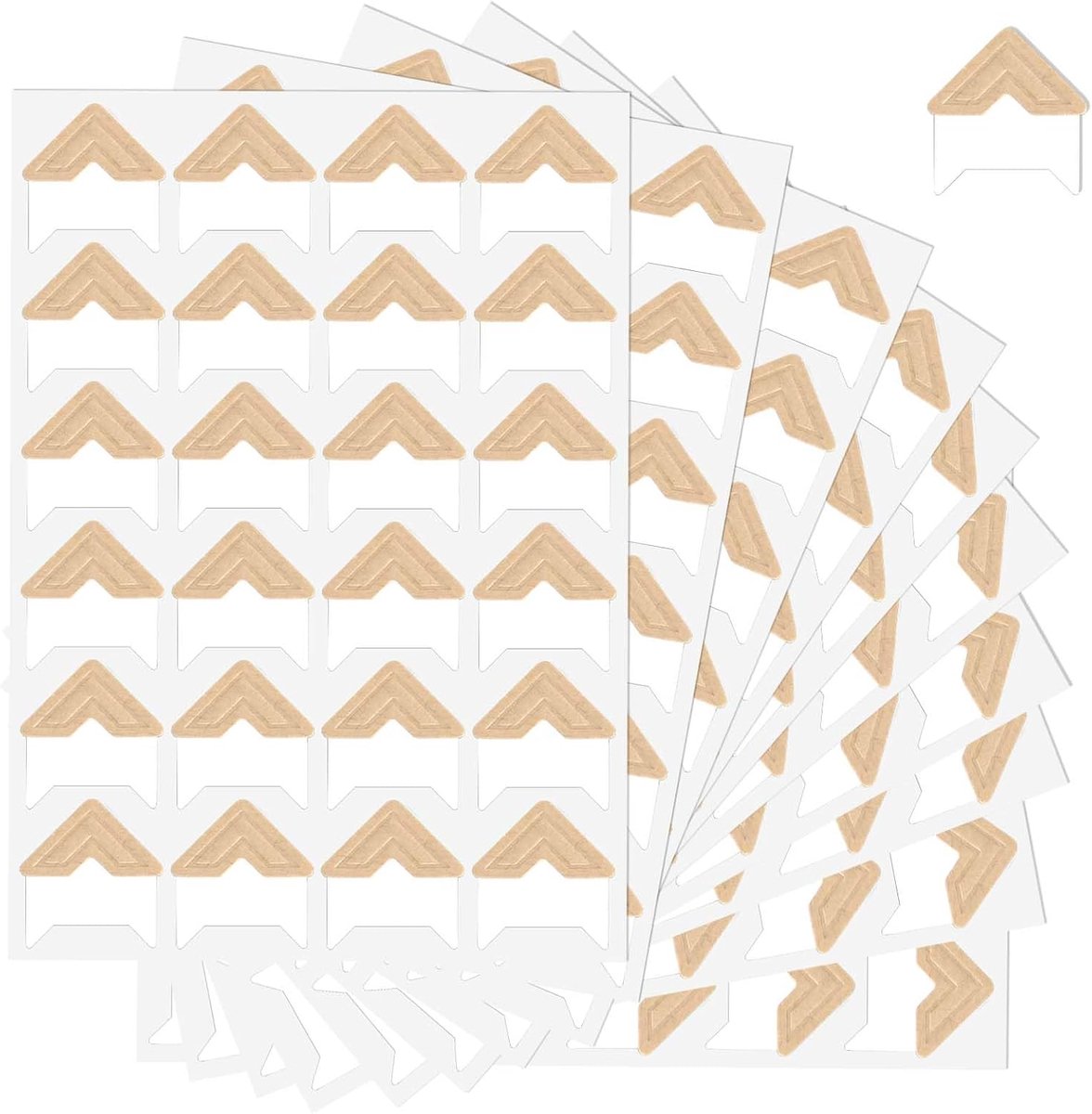 240 Stuks Zelfklevende Fotohoeken voor DIY Fotoalbums - Bruin, Ideaal voor Fotoverzameling en Creatieve Projecten