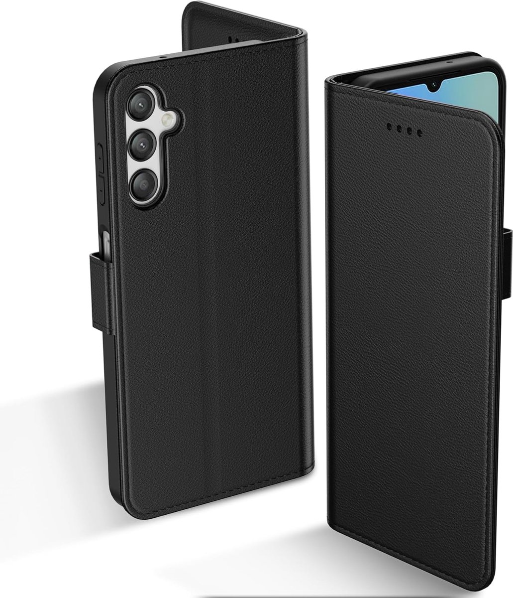 Telefoonhoesje voor Samsung Galaxy A05s, RFID-bescherming, inklapbaar, beschermhoes, tas, portefeuille, cover, flip case met standfunctie, kaartsleuven, compatibel met Galaxy A05s, zwart