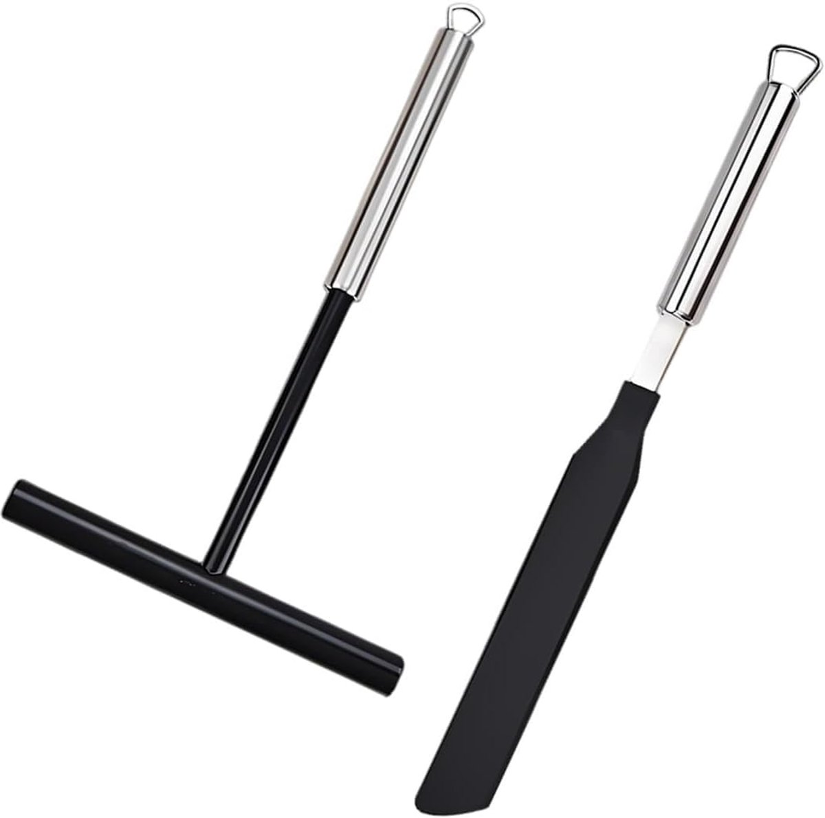 2 stuks crêpes-spatels, roestvrij stalen pannenkoekenspatel en pannenkoekenspatel, pannenkoekenschep accessoires, crêpes-spreders, voor galetten en pannenkoeken