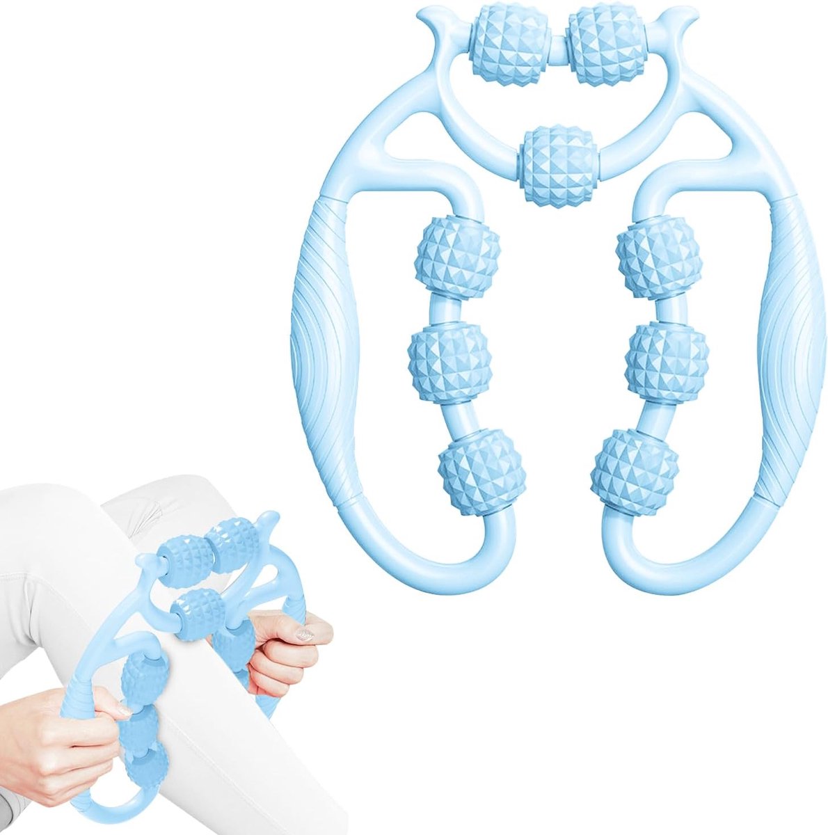 anti-cellulitis massageroller, voetmassageroller, dubbele as voor het verlichten van hielspoor, plantaire fasciitis en voetpijn