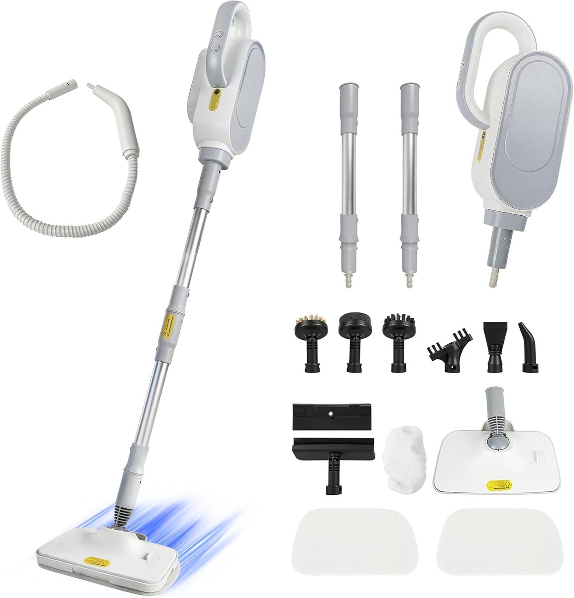 SnelShoppen - Hand Stoomreiniger 1500 W 500 ml Multifunctionele Stoomreiniger met 9 Accessoires, 140 °C Chemisch-vrij Draagbaar Voor Thuis Gebruik, Sc