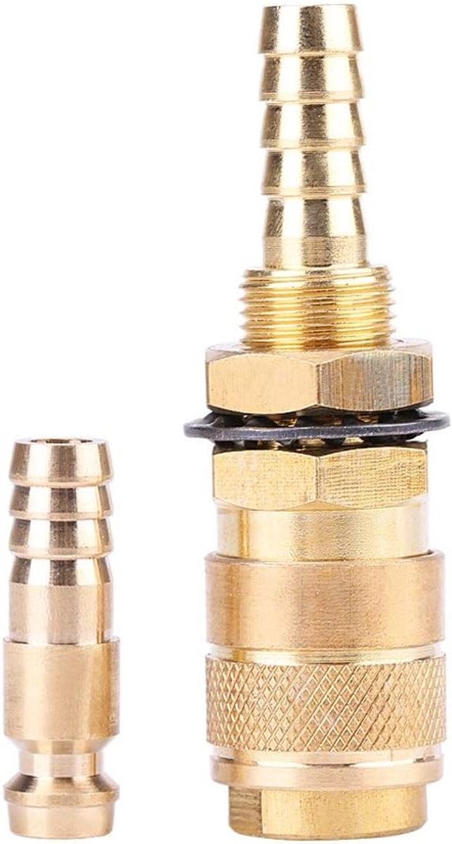 Watergekoelde en gasadapter slangaansluiting van messing voor MIG TIG-lastoorts (messing)