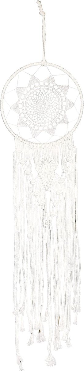 Dromenvanger rond groot/Dream catcher/Indianen droomvanger - Wit