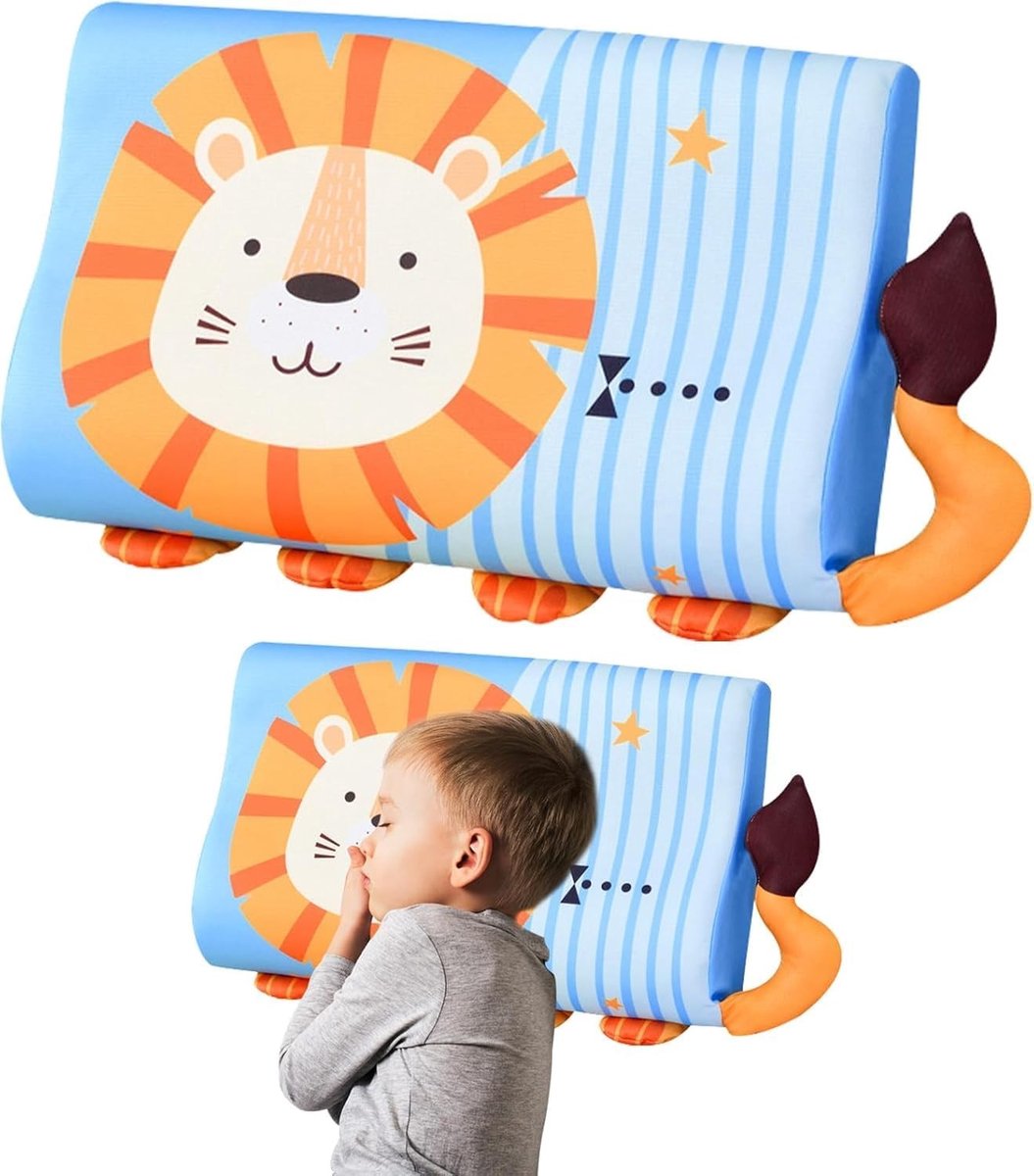 Ergonomisch Kinderkussen 44 x 27 cm, Kawaii Dierenontwerp voor Zacht Slapen en Comfortabele Dromen