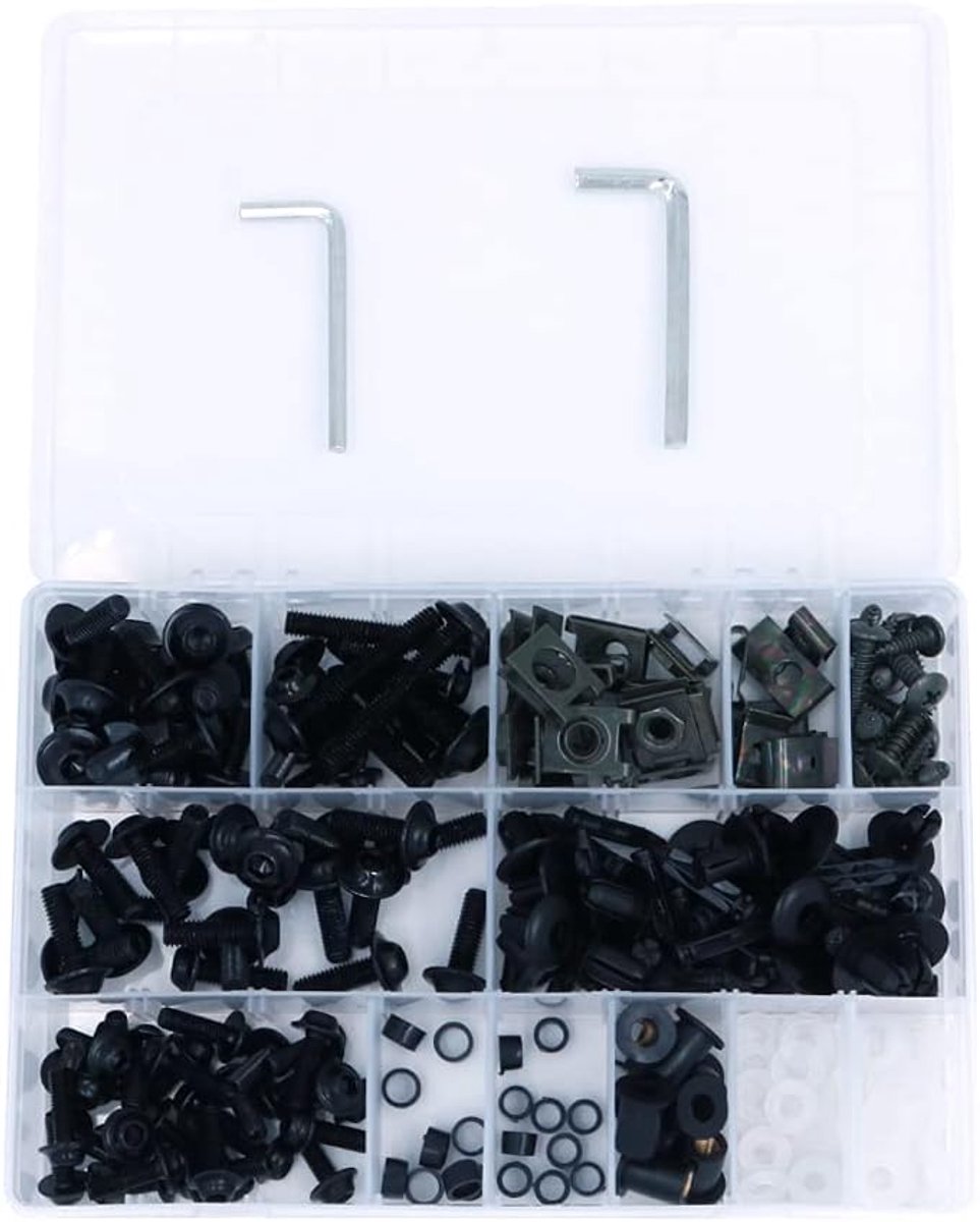 223 Stks Zwarte Complete Motorfiets Kuip Bout Kit Body Schroeven Bevestigingsmiddelen en Hardware