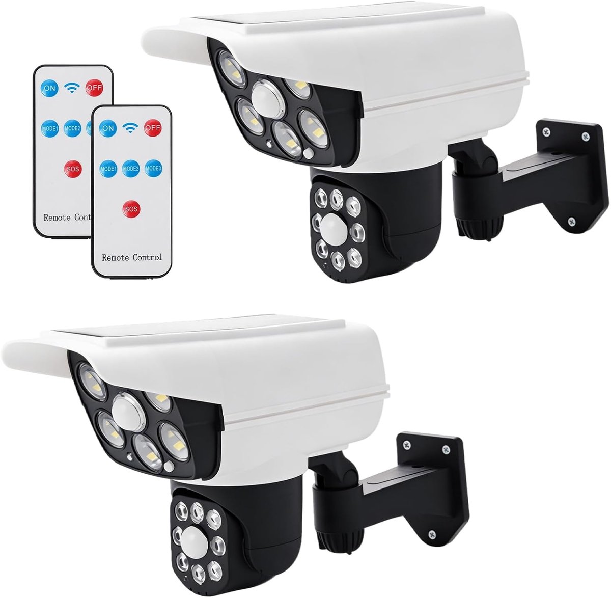 Camera dummy camera, bewakingscamera, dummy camera, dummy camera met rode knipperende led, camera dummy outdoor met afstandsbediening, op zonne-energie aangedreven gesimuleerde dummy