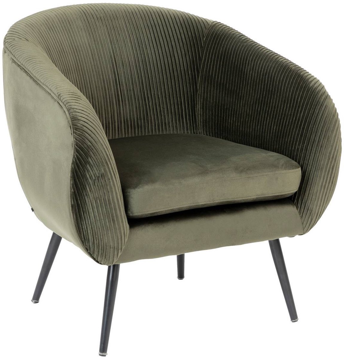 Fauteuil van geplooid fluweel SOLARO