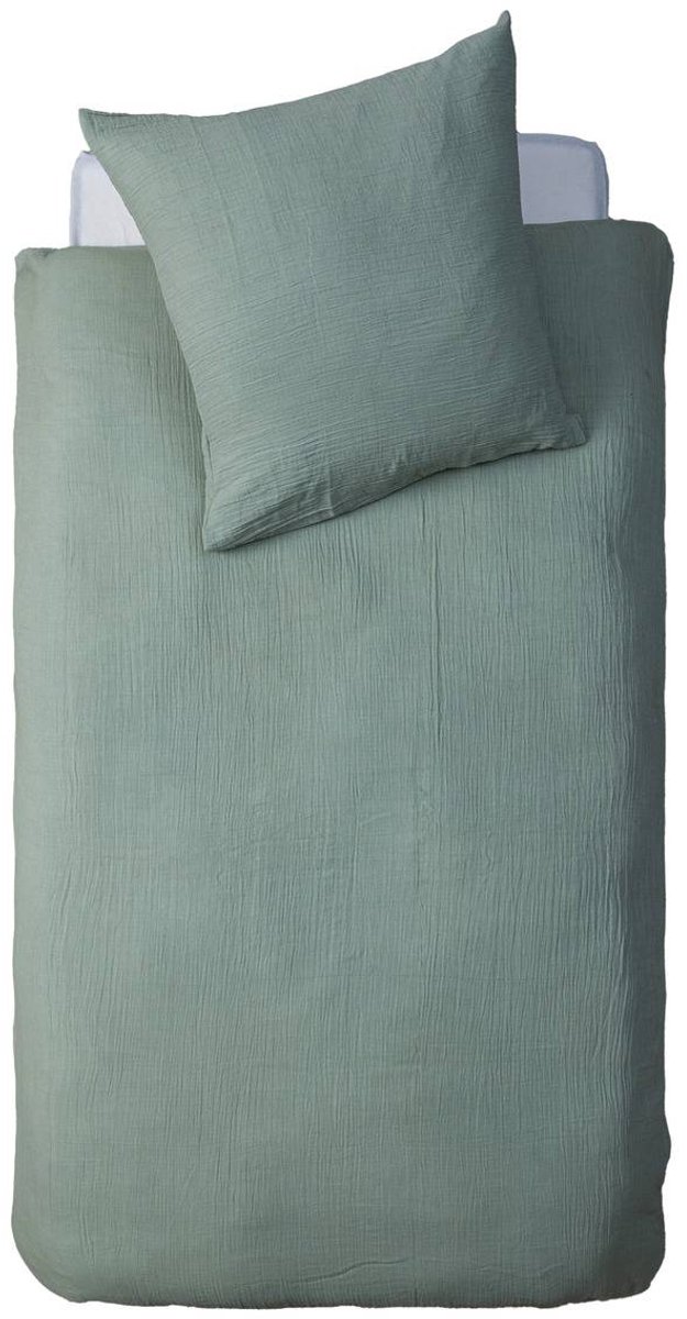 Atmosphera Lili Dekbedovertrekset - 140 x 200 cm - 100% Katoen - Groen- Inclusief Kussensloop