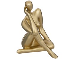 Beeld goudkleurig Inclusief verzenden - Decoratie - Beeld - Sculptuur - Ornament - Goud - Interieur - Persoon -Personen - Figuur - Figuren - Mens - Mensen - Kado - Cadeau - Geschenk - Verjaardag - Mens - Vrouw