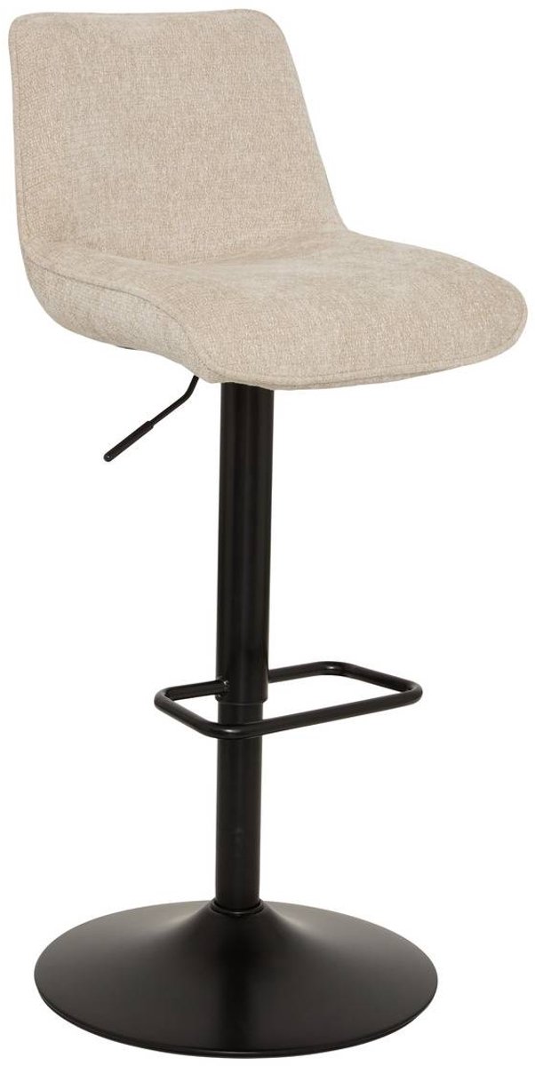 Lot de 2 tabourets de bar Cirea carré H.105cm pivotant beige noir