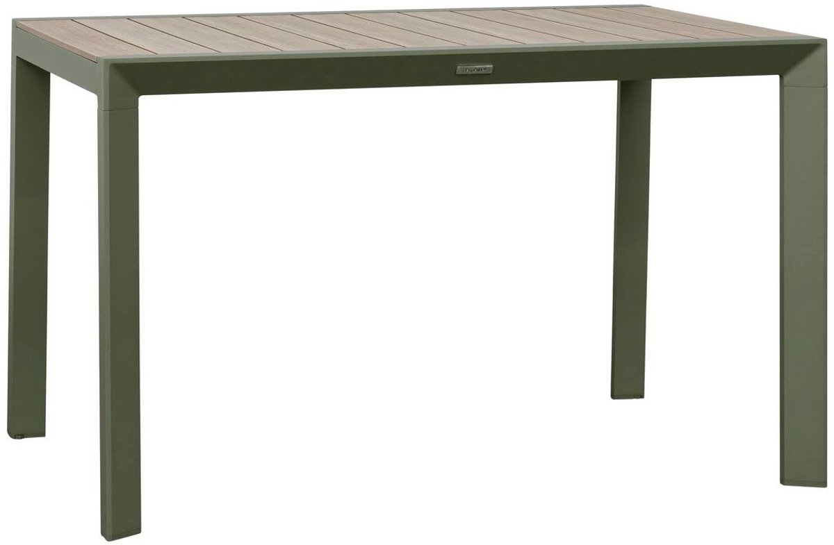 Tuintafel voor 4 personen van aluminium met houtlook ÉVASION
