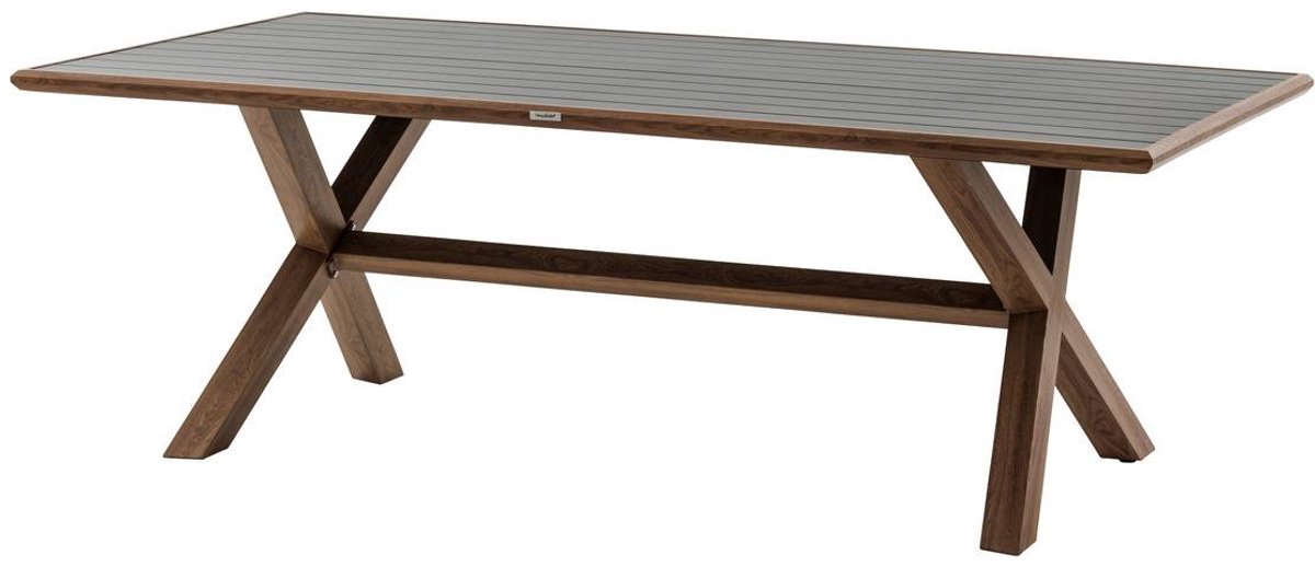 Aluminium tuintafel voor 8 personen met kruisvormig onderstel AXIOME