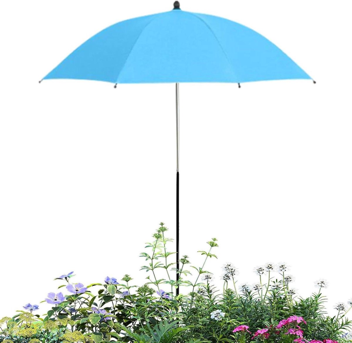 Beschermende Plantenparasols - Tuinparaplu Bloemen - Planten Beschermen - Vouwbaar Met Paal - 103x60 cm - Zwart