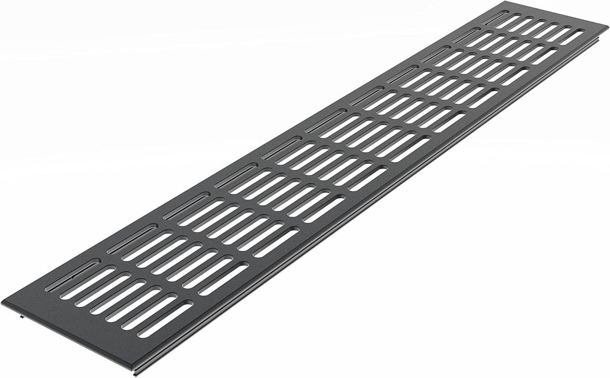 Ventilatierooster Aluminium - Verwarmingsafdekking Deurrooster - Ruimtes Ventileren - Gepoedercoat Antraciet RAL7016 - 1000 mm breed - Antraciet