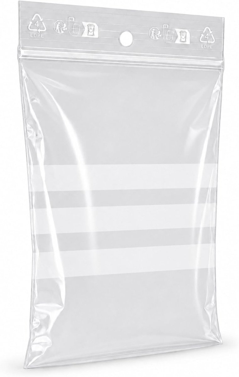 Grip zakken 10x15cm - hersluitbaar - transparant - ideaal voor labelen - SnelShoppen