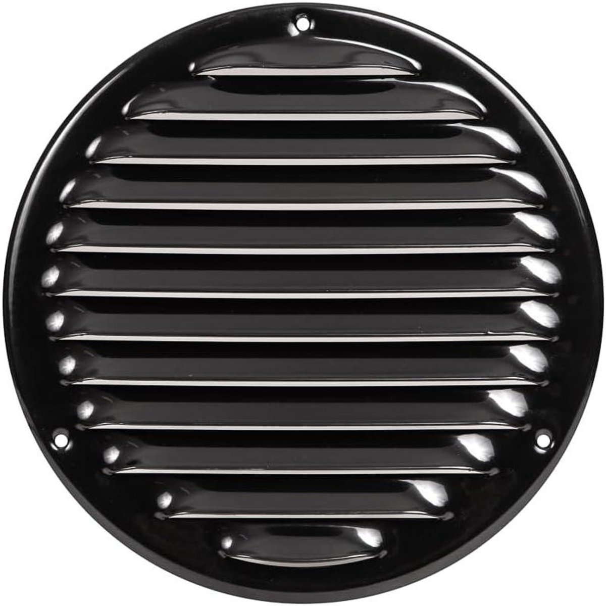 Ventilatierooster Rond Metaal - Afdekrooster Kanaal - Afdekken Opening - Met Vliegenscherm - 160mm / 199mm - Zwart