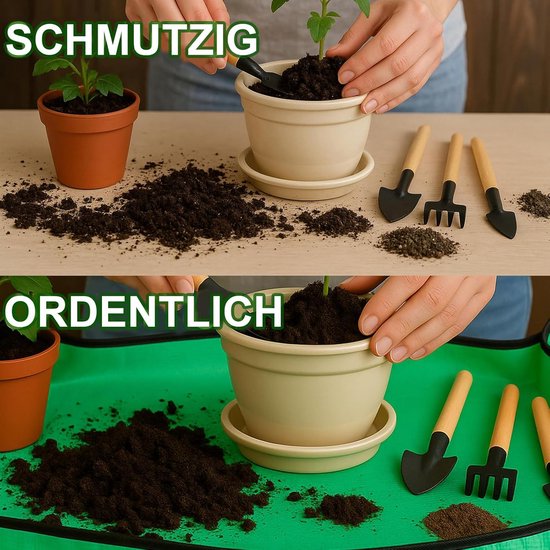 Dailygoods- Plantenmat 100 x 100 cm - Opvouwbaar - Waterdicht - Tuinaccessoires - Tuingereedschap - Beschermt tegen vuil - Tuinmat van Dailygoods — afbeelding 4