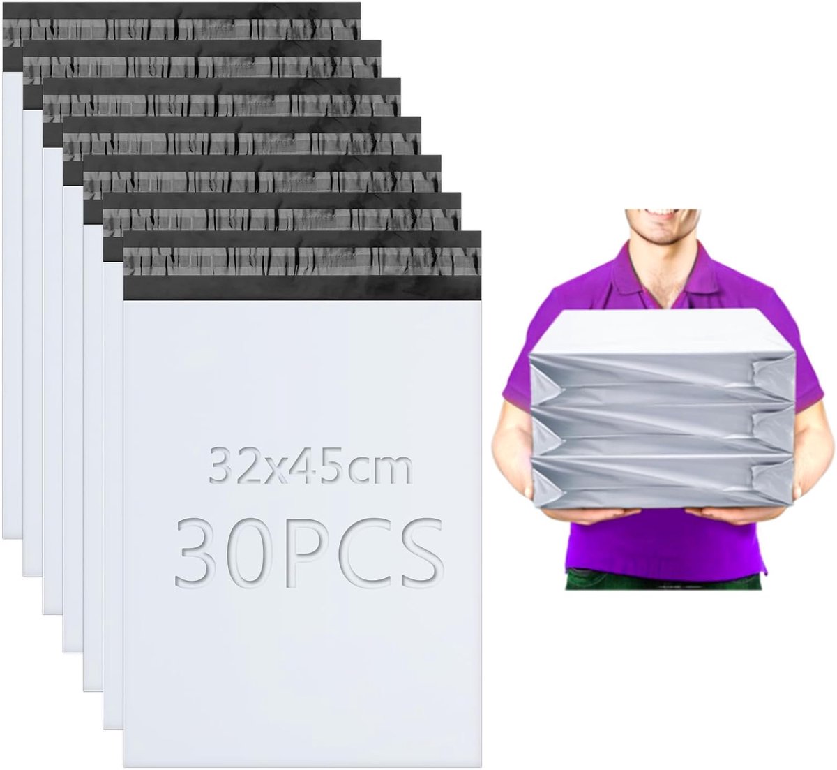Mailing Bags, Pack of 30, 32 x 45 cm, Opaque, Self-Adhesive and Opaque Packaging, Mailing Bags for Shipping, Mailing - ShopVlot