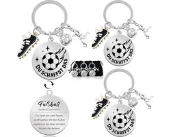 Football Key Chain Set 3 Pieces with Motivation Sell and Velvet Pouch Football Gifts for Boys Cool Stuff Boys Football - ShopVlot