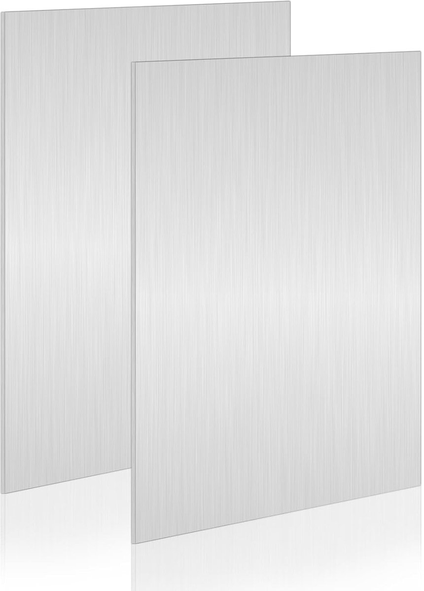 SnelShoppen - 2 Stuks Aluminium Plaat 20x30cm - Aluminium Blad met Beschermfolie - Alubleche Aluminium Plaat 0.8mm Dikte voor Modelbouw, Beursbouw, DI