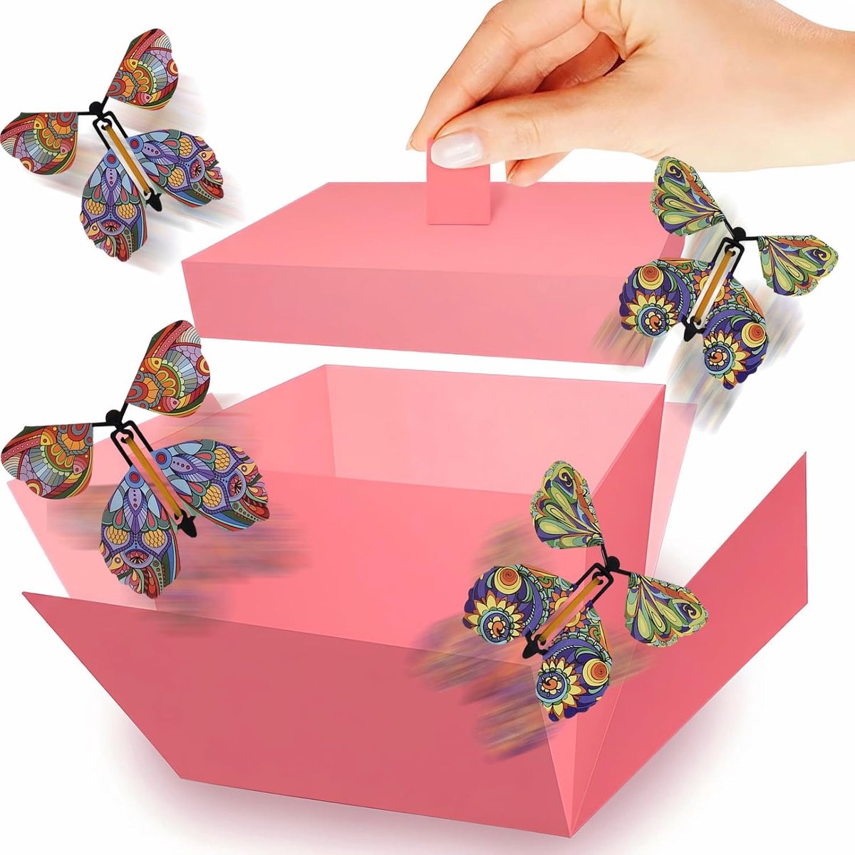 Geschenkdoos met explosievlinder - verrassingsdoos - eenvoudig te monteren - voor speciale gelegenheden - SnelShoppen