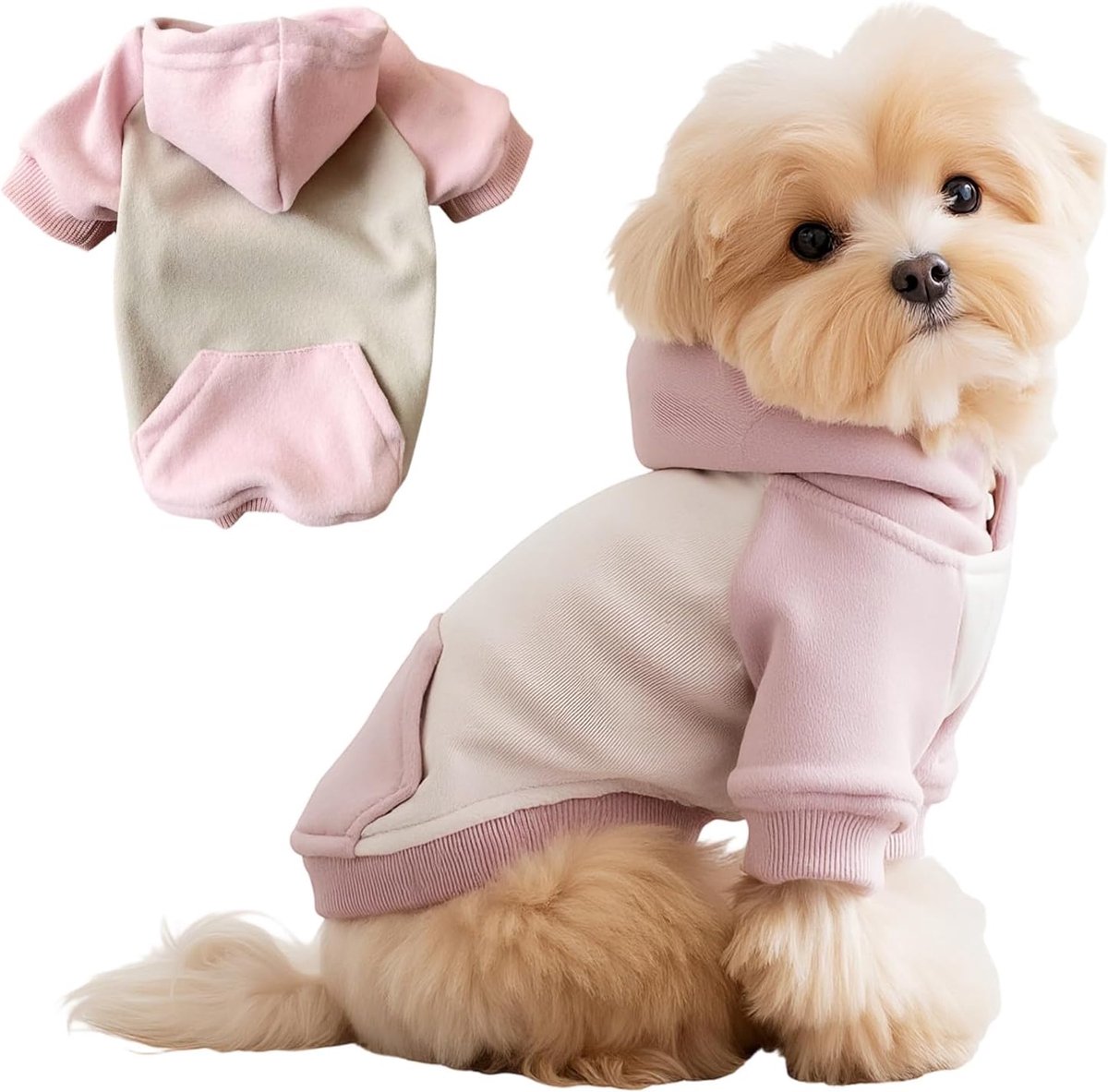 SnelShoppen - Hond en Kat Hoodie Pullover Sweatshirt voor Kleine Honden en Katten - Lichtgewicht Fleece voor Herfst en Lente - Beschikbaar in 5 Maten