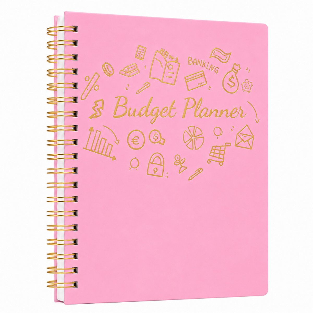 Bobypet - Budget Planner A5 - Ongedateerd Huishoudboekje & Financiële Planner met Uitgaven Tracker - Spaar & Schulden Beheer Journal voor Gezinnen & Vrouwen - roze
