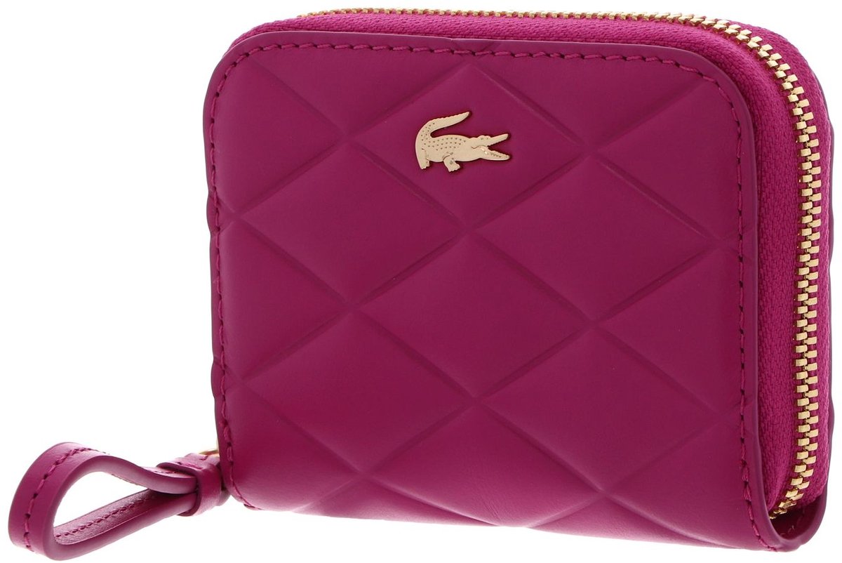 LACOSTE Leren portemonnee Zip Coin Wallet Rubine paars