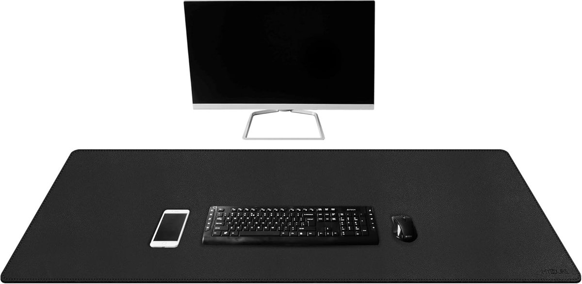 SnelShoppen - Grote Desk Pad 110x40cm - Dubbelzijdige PU Leer Bureau Mat - Waterdichte Gaming Muismat met Suede Onderkant - Niet-slip Bureau Protector