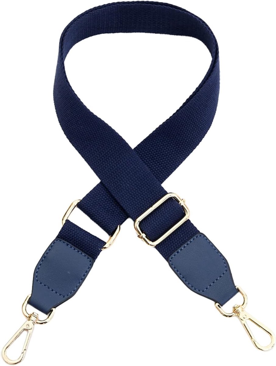 SnelShoppen - Verstelbare Schouderband voor Tassen, 3.8 cm Brede Schouderriem voor Vrouwen, Dubbelsluitingen, Antislip, Blauw, Ideaal voor Feest en Da