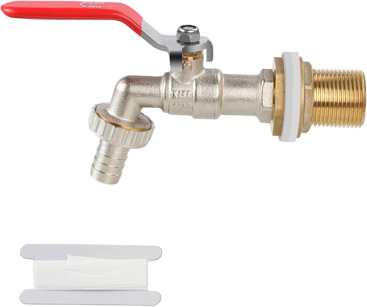 Drado Ball Valve 1/2 Inch Brass Ball Valve, Brass Fixtures for Rainwater Buckets, Water Tanks, Water Tanks and Bucket - ShopVlot
