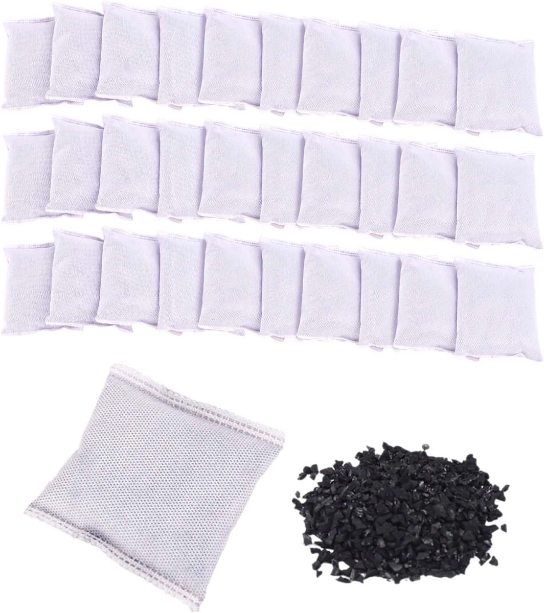 SnelShoppen - 30 Stuks Actieve Koolfilter voor Waterdistilleerder, 10g Actieve Kool Waterfilter, Sterke Adsorptiekracht, Waterzuivering, Koken, Keuken