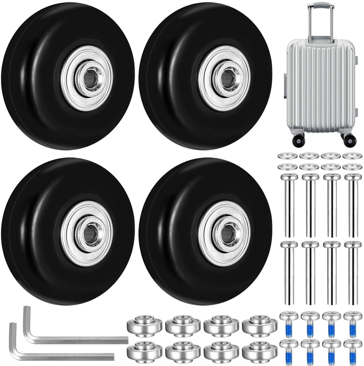 4 Pieces Suitcase Rolls Replacement Rolls,Replacement Rolls,Suitcase Rolls Replacement Rolls,50x17mm Rubber Suitcase - ShopVlot