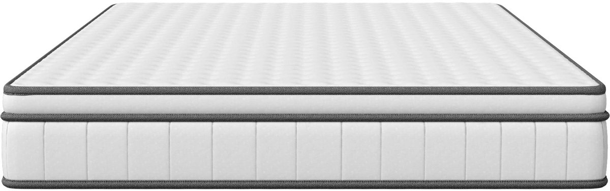 Happiq Springmatras - 90 x 200 x 25 Cm Wit Schuim en textiel - Ultrastil Ontwerp met Hoge - Dichtheid Wave Foam en Ademende