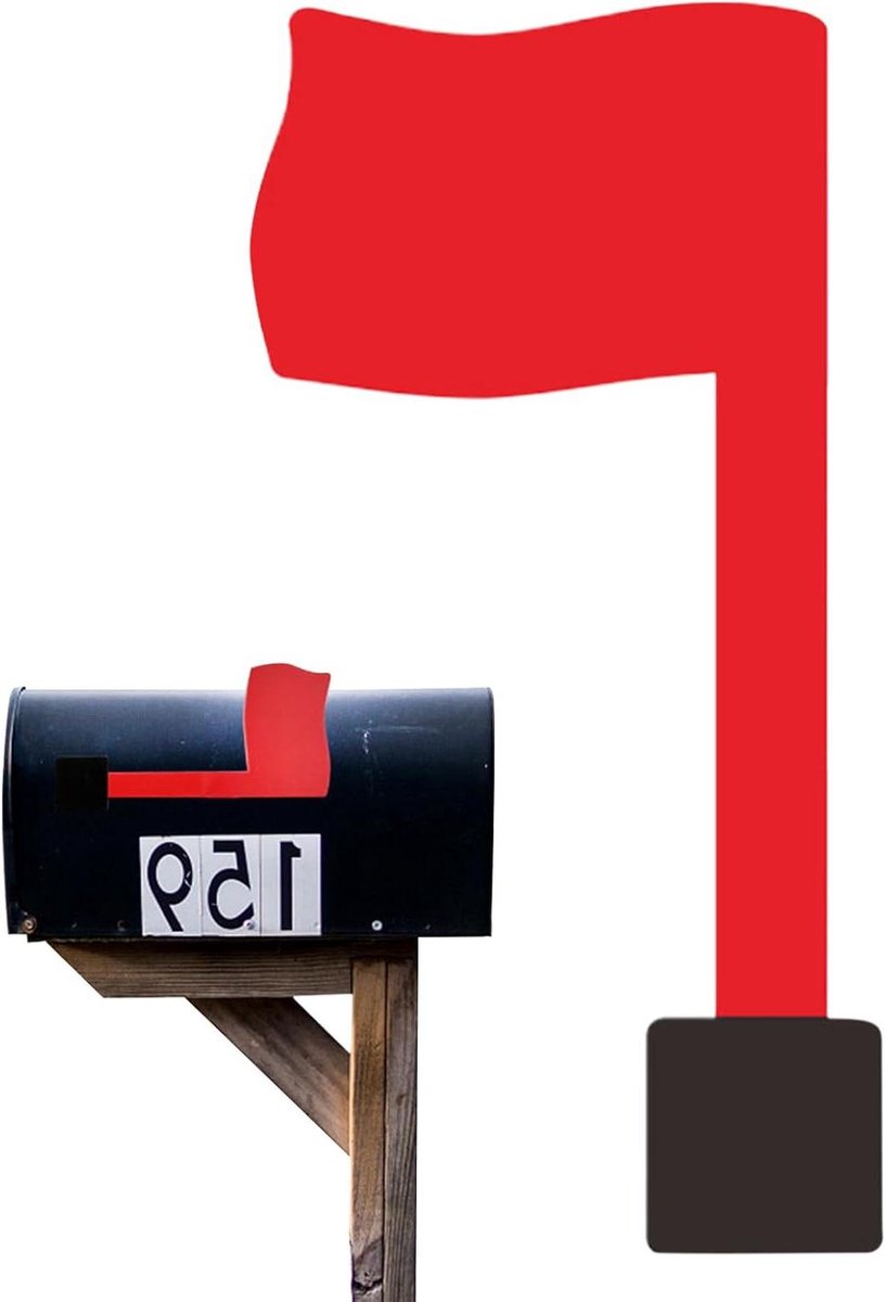 Brievenbusvlag - Brievenbus accessoire - Post controleren - 90 graden rotatie - 10 cm breed - Rood