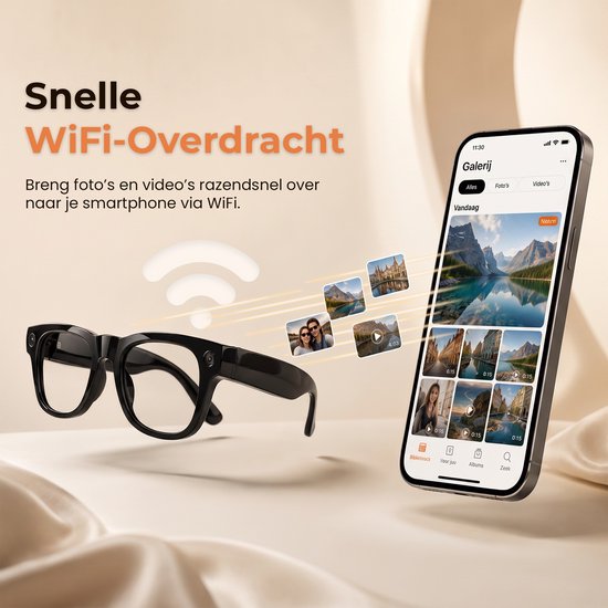SF Products Smart Glasses - Smart Bril - AI Glasses met Sony 8MP Camera - AI Vertaling - Bluetooth 5.3- WiFi - Inclusief Oplaadcase — afbeelding 5