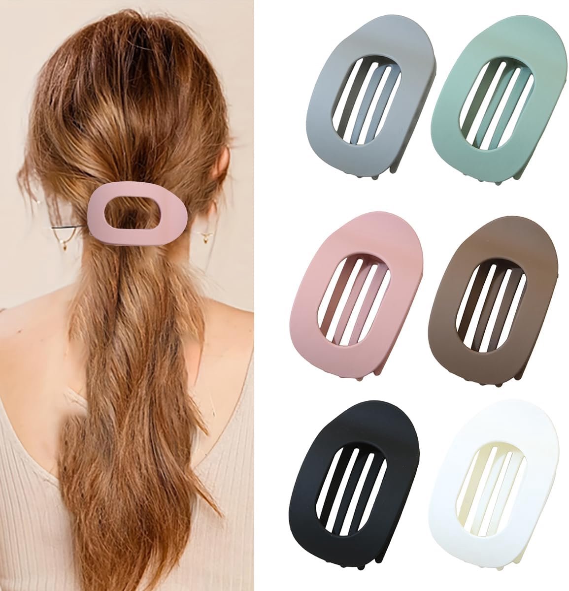 Pack of 6 Hair Clips, Large Duck Bill, Hairpin, Flat Hair Clips for Women, Non-Slip, French Hair Clips, Flat Clamp for - ShopVlot