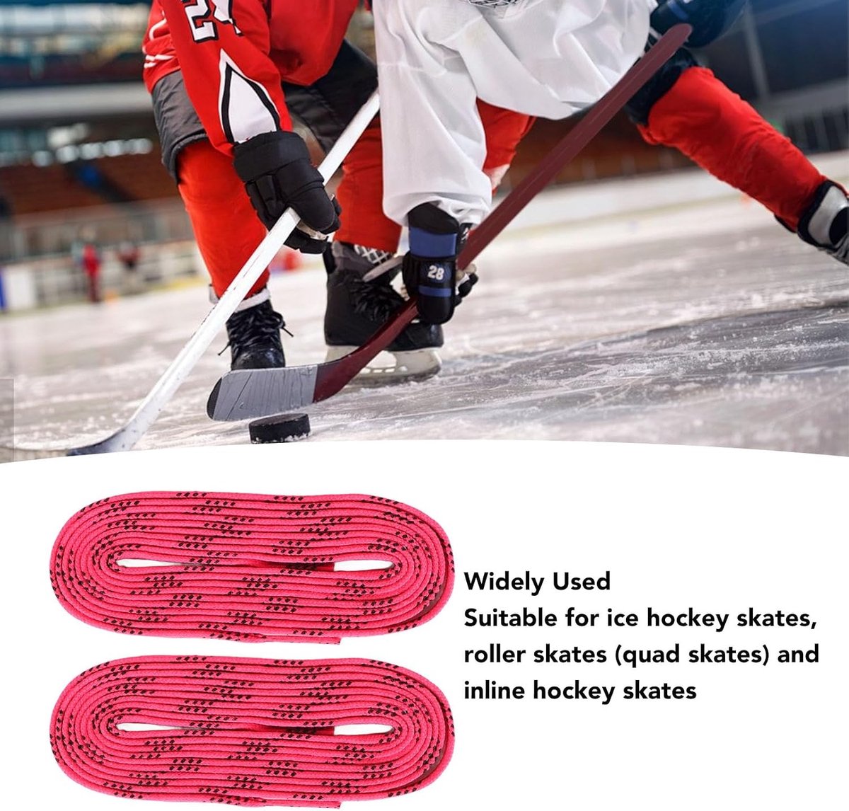 SnelShoppen - 2 Paar Gewaxte Hockeyveters, Duurzame en Veelzijdige Schoenveters voor IJsschaatsen en Inline Skates, Polyester Katoen, 2 Meter, Geschik