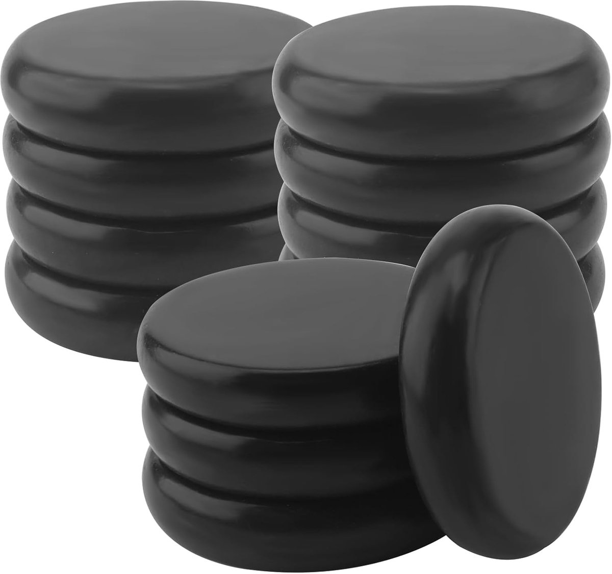 12pcs Hot Stone Massage Set, 8 x 1.8 cm Basalt Stone Massage Stones Basalt Hot Stones for Spa, Massage Therapy - ShopVlot