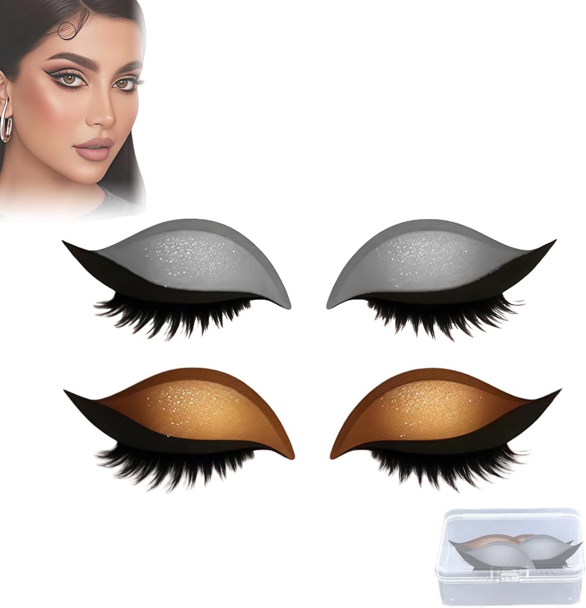Eyelid Eyelash Stickers - 2 Paar - Goud en Grijs - Herbruikbaar voor Natuurlijke Wimpers - ShopVlot