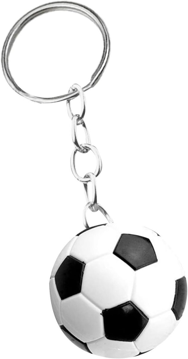 Sport Sleutelhanger - Sleutelhanger Kinderen - Sportprijzen Uitdelen - Voetbal Design - 1 Stuk - Zilverkleurig