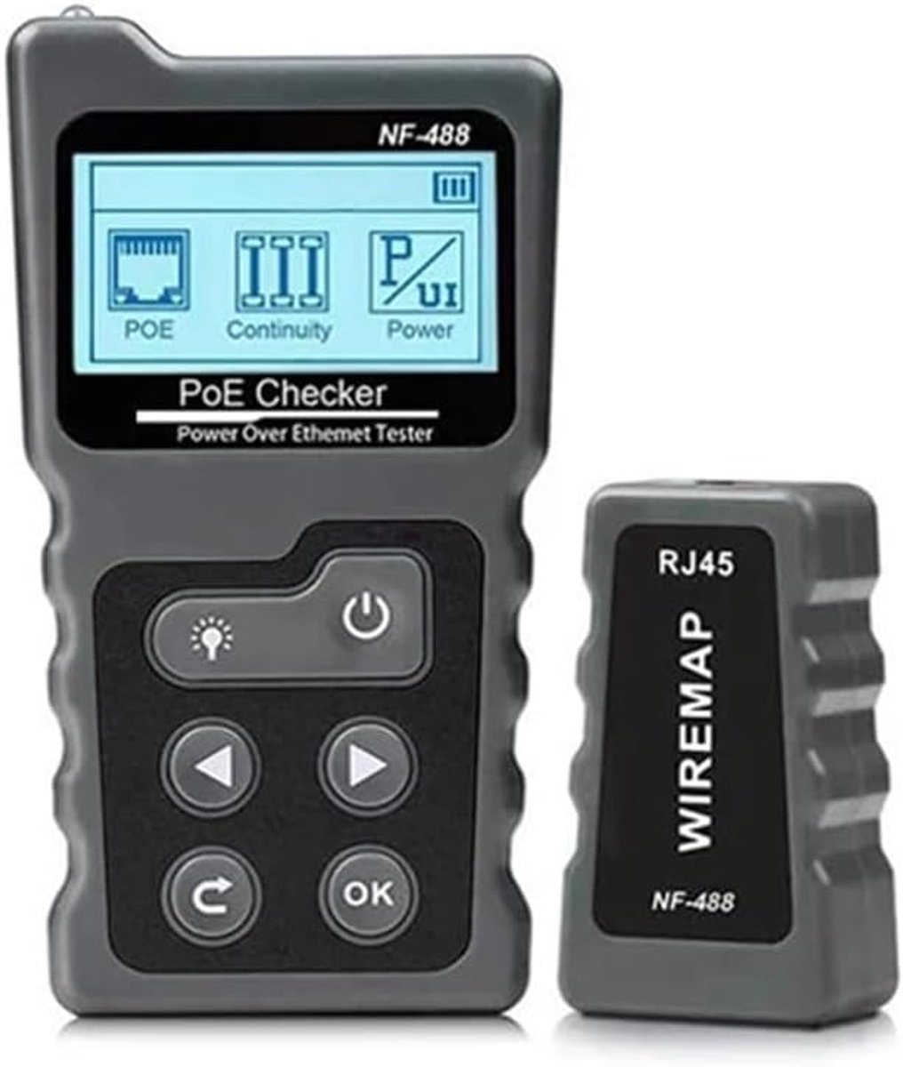 Netwerktester - Kabeltracker PoE - Netwerkdiagnostiek - Online stroomtest - 600 meter - One Color