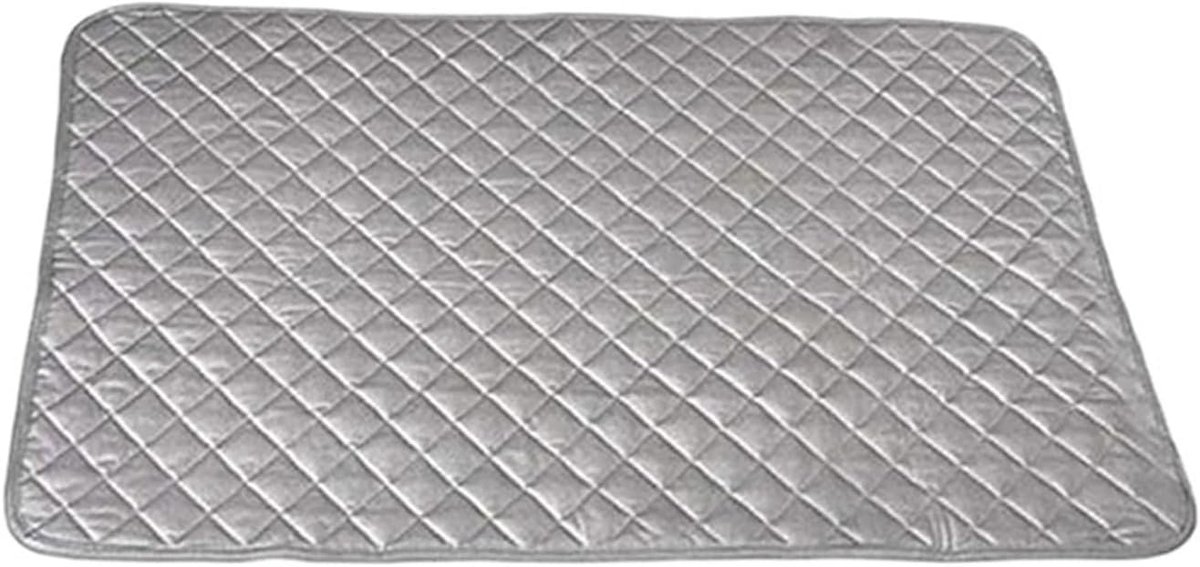 Strijkmat - Wasmat Afdekking - Kleding Verzorgen - Hittebestendig Katoen - 60 x 55 cm - Zilver