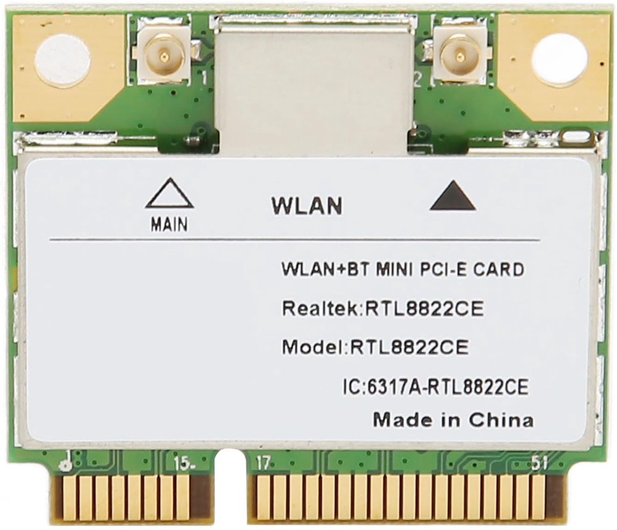 Draadloze Netwerkkaart - Wifi Bluetooth - Snelle Internetverbinding - Dual Band AC1200 - Mini PCIe - Groen