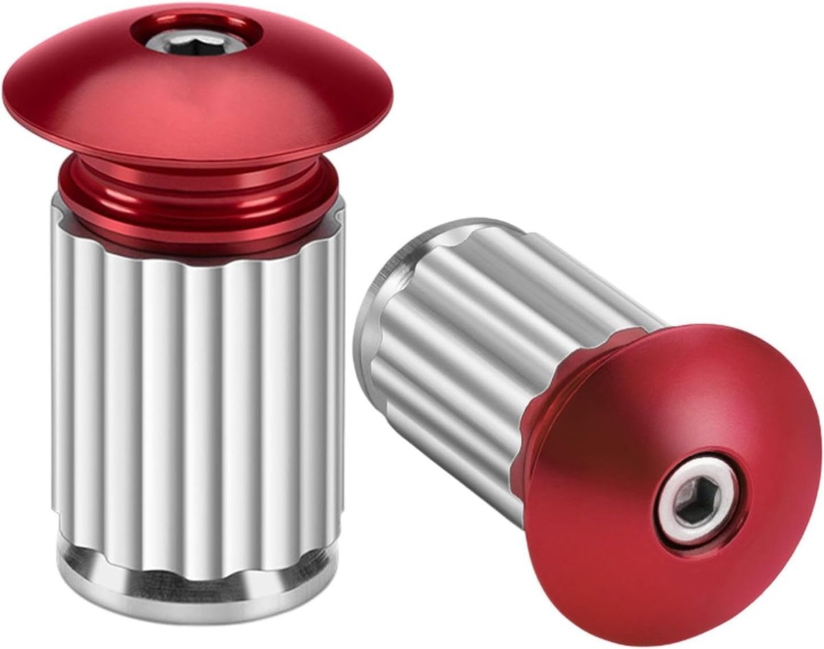 Fiets Stuurdoppen - Handvat Covers - Fietsen Verbeteren - Aluminium Legering - 8 x 4 x 2.4 cm - Rood