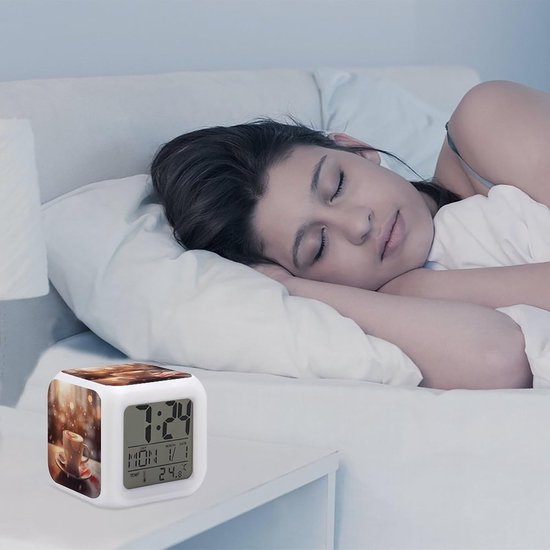 Kleurveranderende Wekker - Digitale Klok Slaaptraining Klok - Ruimte Verlichten - 7 Kleuren Licht - 3.1 Inch - Stijl — afbeelding 5