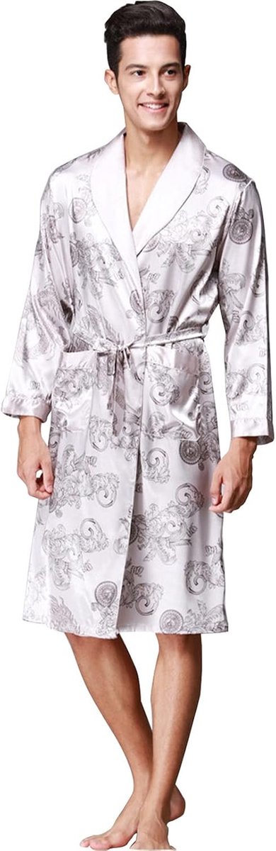 Herentuinen kimono - Badjas - Thuis Ontspannen - Ademende stof - Met ceintuur - Gedrukt
