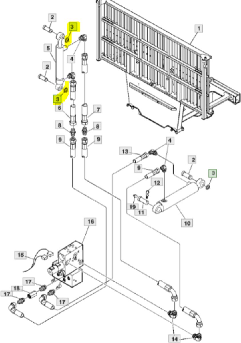 John Deere 110D 1210E Serie - Hydraulische Cilinder Vergrendelingsring - Staal