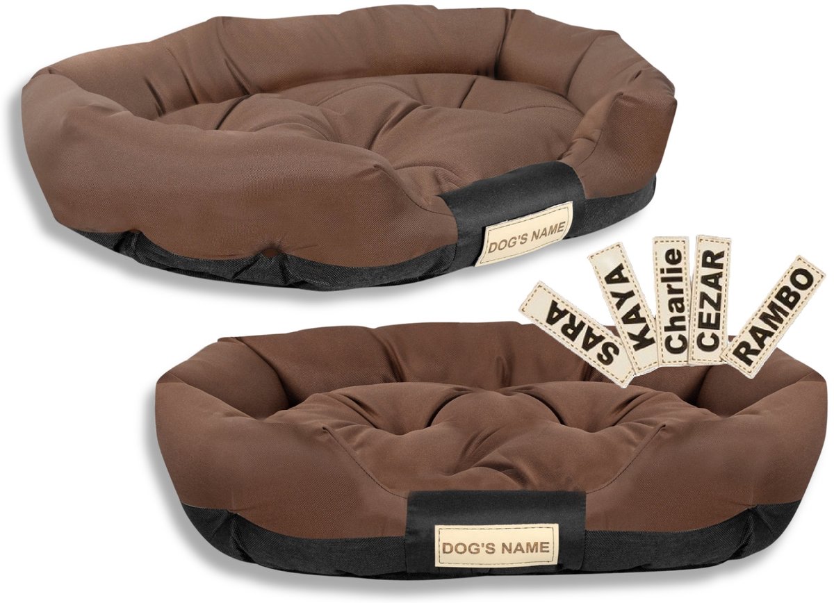 AIO Factory - Hondenbed - Waterdicht - Personaliseerbaar - Bruin - 100x75 cm